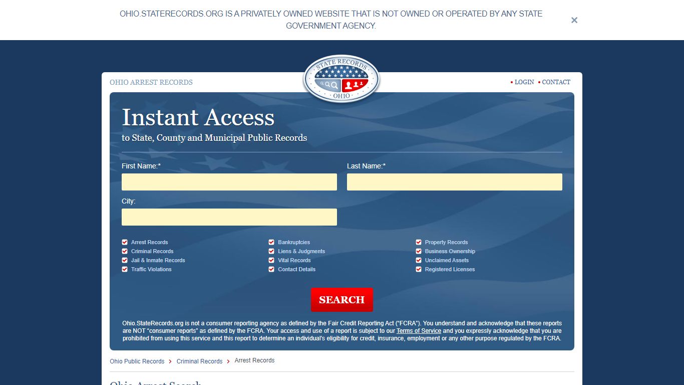 Ohio Arrest Records Online | StateRecords.org